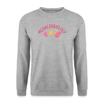 Meowcrobiology Microbiology Microbiologist Biology - Unisex Sweatshirt - salt & pepper - Front - Alina (178cm) & Michal (187cm)