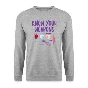 Know Your Weapons Microbiology Microbiologist - Unisex Sweatshirt - salt & pepper - Front - Alina (178cm) & Michal (187cm)