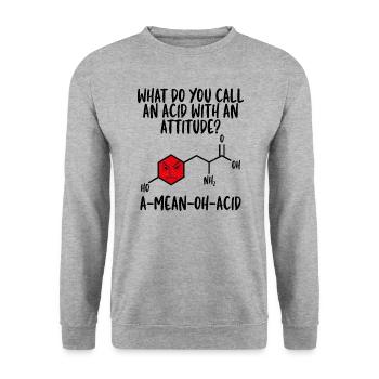 Säure Mit - Unisex Pullover - Weißgrau meliert - Vorne - Alina (178cm) & Michal (187cm)