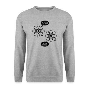 Verlor Eine - Unisex Pullover - Weißgrau meliert - Vorne - Alina (178cm) & Michal (187cm)