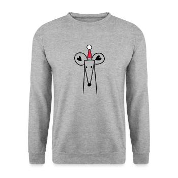 Mouse Christmas Hat Christmas Sweet Xmax - Unisex Sweatshirt - salt & pepper - Front - Alina (178cm) & Michal (187cm)