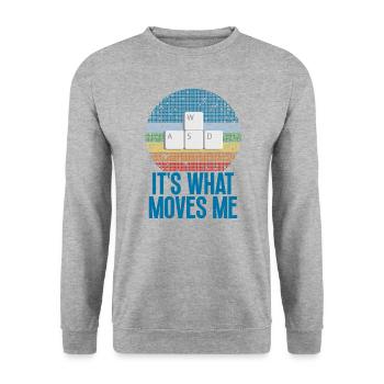 Wasd Es Ist Das, Was Mich Bewegt Gamers Art On - Unisex Pullover - Weißgrau meliert - Vorne - Alina (178cm) & Michal (187cm)
