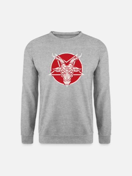 Baphomet Satanic Goat Satan Devil Okkulte - Unisex Pullover - Weißgrau meliert