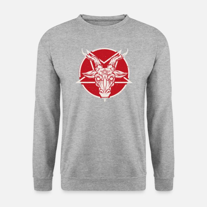 Baphomet Satanic Goat Satan Devil Okkulte - Unisex Pullover - Weißgrau meliert