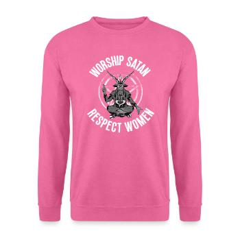 Verehre Satan Baphomet Satanic Goat Devil Goth - Unisex Pullover - Pink - Vorne