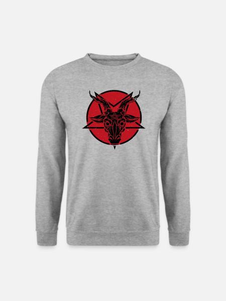 Baphomet Satanic Goat Satan Devil Okkulte - Unisex Pullover - Weißgrau meliert