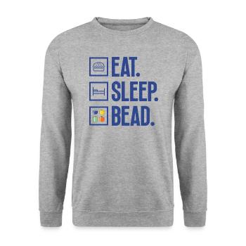 Eat Sleep Bead Jewelry Manufacturer - Unisex Sweatshirt - salt & pepper - Front - Alina (178cm) & Michal (187cm)