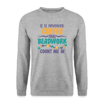 Coffee Beadwork Jewelry Manufacturer - Unisex Sweatshirt - salt & pepper - Front - Alina (178cm) & Michal (187cm)