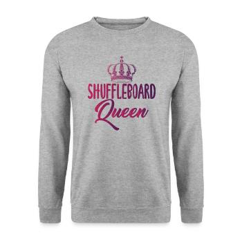 Shuffleboard Queen-Text avec Pretty Art Of Crown - Sweat-shirt Unisexe - gris chiné - Devant - Alina (178cm) & Michal (187cm)