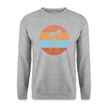 All Planet Teleskop Für Sonnensystem Im - Unisex Pullover - Weißgrau meliert - Vorne - Alina (178cm) & Michal (187cm)