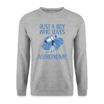 Nur Ein Junge, Der Astronomie-zitat Für - Unisex Pullover - Weißgrau meliert - Vorne - Alina (178cm) & Michal (187cm)