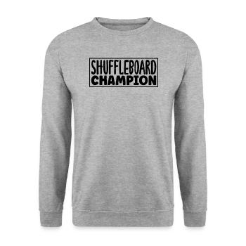 Champion de shuffleboard pour les joueurs de shuffleboard - Sweat-shirt Unisexe - gris chiné - Devant - Alina (178cm) & Michal (187cm)