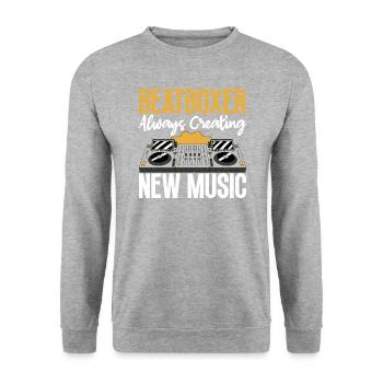 Erstellen Von Musik Beatbox Beatboxing Lover - Unisex Pullover - Weißgrau meliert - Vorne - Alina (178cm) & Michal (187cm)