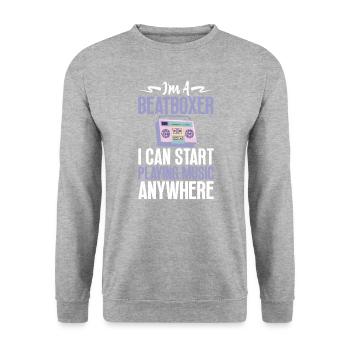Beatboxer joue de la musique Beatboxing Beatboxing Lover - Sweat-shirt Unisexe - gris chiné - Devant - Alina (178cm) & Michal (187cm)