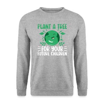 Tree Planting For Kids Earth Day Save Planet - Unisex Sweatshirt - salt & pepper - Front - Alina (178cm) & Michal (187cm)