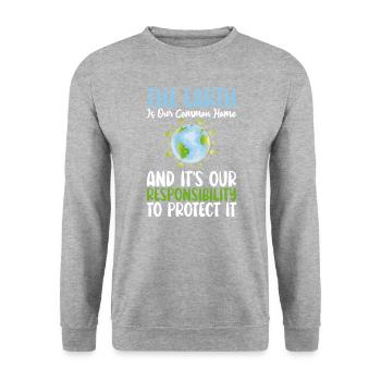 La Terre est ensemble Accueil Soutenez Jour de la Terre - Sweat-shirt Unisexe - gris chiné - Devant - Alina (178cm) & Michal (187cm)