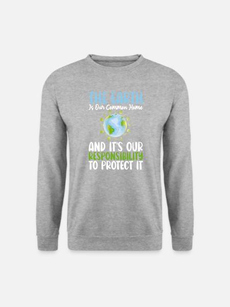 Die Erde Ist Gemeinsam Home Support Tag Der Erde - Unisex Pullover - Weißgrau meliert