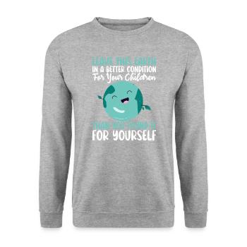 Earth in Better Condition Earth Day Save Planet - Unisex Sweatshirt - salt & pepper - Front - Alina (178cm) & Michal (187cm)