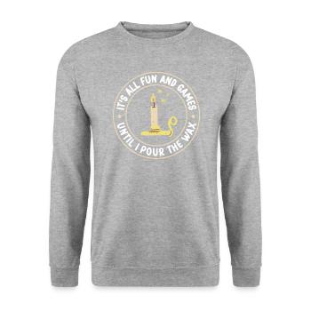 Je verse la fabrication de bougies de cire - Sweat-shirt Unisexe - gris chiné - Devant - Alina (178cm) & Michal (187cm)