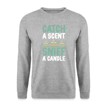 Catch Scent Sniff Candle Maker Candle Making Lover - Unisex Sweatshirt - salt & pepper - Front - Alina (178cm) & Michal (187cm)