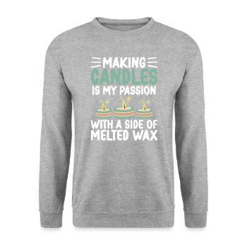 Making candles is Passion Candle Maker Candle - Unisex Sweatshirt - salt & pepper - Front - Alina (178cm) & Michal (187cm)