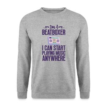 Beatboxer joue de la musique Beatboxing Beatboxing Lover - Sweat-shirt Unisexe - gris chiné - Devant - Alina (178cm) & Michal (187cm)
