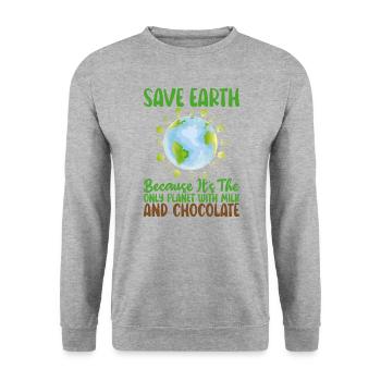 Planète avec du lait et du chocolat soutient le - Sweat-shirt Unisexe - gris chiné - Devant - Alina (178cm) & Michal (187cm)