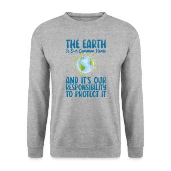 La Terre est ensemble Accueil Soutenez Jour de la Terre - Sweat-shirt Unisexe - gris chiné - Devant - Alina (178cm) & Michal (187cm)