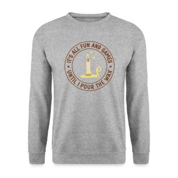 Ich Gieße Das Wachs Candle Maker Candle Making - Unisex Pullover - Weißgrau meliert - Vorne - Alina (178cm) & Michal (187cm)