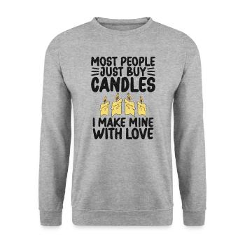 Je fais Candle Maker Candle Making Lover - Sweat-shirt Unisexe - gris chiné - Devant - Alina (178cm) & Michal (187cm)