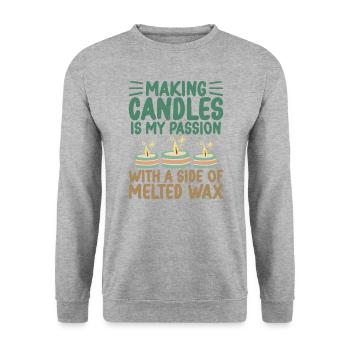 Making candles is Passion Candle Maker Candle - Unisex Sweatshirt - salt & pepper - Front - Alina (178cm) & Michal (187cm)