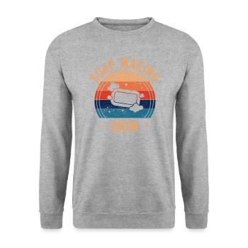 Soap Making Mama Soap Making Expert - Sweat-shirt Unisexe - gris chiné - Devant - Alina (178cm) & Michal (187cm)