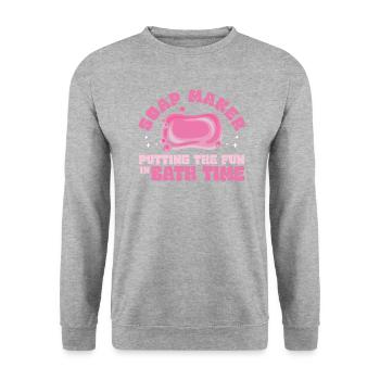 Soap Maker Fun Bath Time Soap Making Expert Lover - Unisex Sweatshirt - salt & pepper - Front - Alina (178cm) & Michal (187cm)