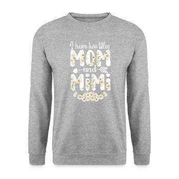Deux titres Mama et Mimi Fête des mères Mama Mama - Sweat-shirt Unisexe - gris chiné - Devant - Alina (178cm) & Michal (187cm)