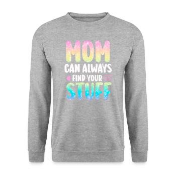 Mom can always find your stuff Mother's Day Mom - Unisex Sweatshirt - salt & pepper - Front - Alina (178cm) & Michal (187cm)