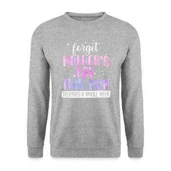 Mom deserves a whole week Mother's Day Mom Mom - Unisex Sweatshirt - salt & pepper - Front - Alina (178cm) & Michal (187cm)