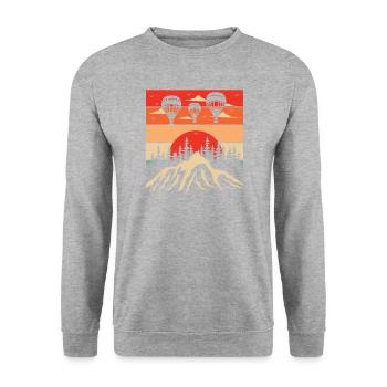 Montgolfière Rétro Montgolfière Expert Cavalier - Sweat-shirt Unisexe - gris chiné - Devant - Alina (178cm) & Michal (187cm)