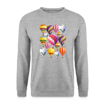 Montgolfières mignonnes Cavalier expert en montgolfière - Sweat-shirt Unisexe - gris chiné - Devant - Alina (178cm) & Michal (187cm)