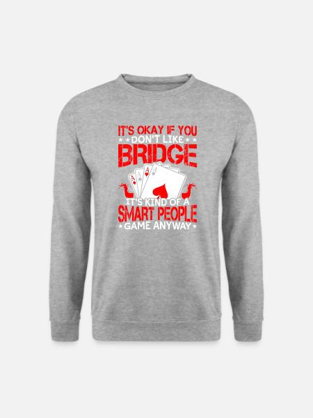 Bridge Smart People Sportkartenspiel Bridge - Unisex Pullover - Weißgrau meliert