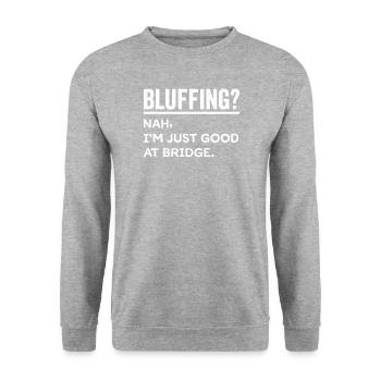 Amateurs de jeux de cartes de bridge experts en sport - Sweat-shirt Unisexe - gris chiné - Devant - Alina (178cm) & Michal (187cm)