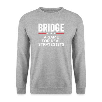 Bridge-spieler Bridge-kartenspiel-experte - Unisex Pullover - Weißgrau meliert - Vorne - Alina (178cm) & Michal (187cm)