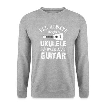 Préférez Ukulele Guitariste Hawaïen Music Player - Sweat-shirt Unisexe - gris chiné - Devant - Alina (178cm) & Michal (187cm)