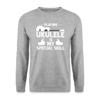 Guitar Hawaiian Music Player Ukulele Player - Unisex Sweatshirt - salt & pepper - Front - Alina (178cm) & Michal (187cm)