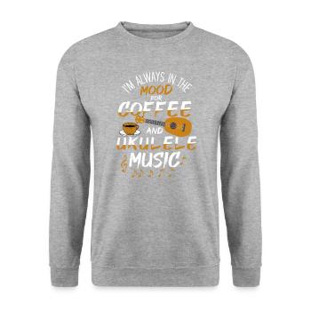 Ukulele Music Player Guitar Musician Music Lover - Unisex Pullover - Weißgrau meliert - Vorne - Alina (178cm) & Michal (187cm)