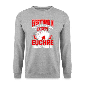 Vin Et euchre Jeu de cartes Euchre Players Sports - Sweat-shirt Unisexe - gris chiné - Devant - Alina (178cm) & Michal (187cm)