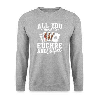Votre joueur de jeu de cartes Amateur de sport Expert - Sweat-shirt Unisexe - gris chiné - Devant - Alina (178cm) & Michal (187cm)