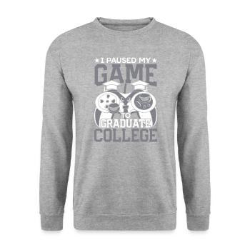 Gamer College Graduate him, your boy, girl, - Unisex Sweatshirt - salt & pepper - Front - Alina (178cm) & Michal (187cm)