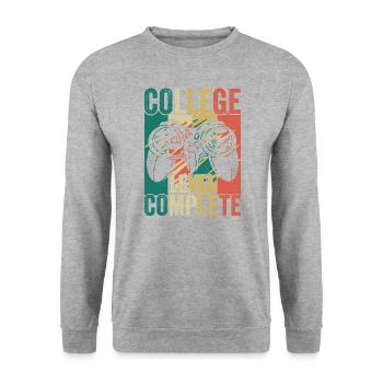 college level graduate he her boys girl - Unisex Sweatshirt - salt & pepper - Front - Alina (178cm) & Michal (187cm)