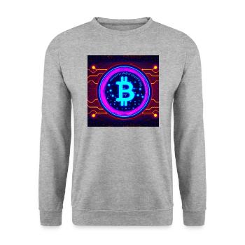 Bitcoin connected to - Unisex Sweatshirt - salt & pepper - Front - Alina (178cm) & Michal (187cm)