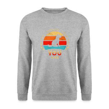 Be the person your dog thinks you are, retro - Unisex Sweatshirt - salt & pepper - Front - Alina (178cm) & Michal (187cm)